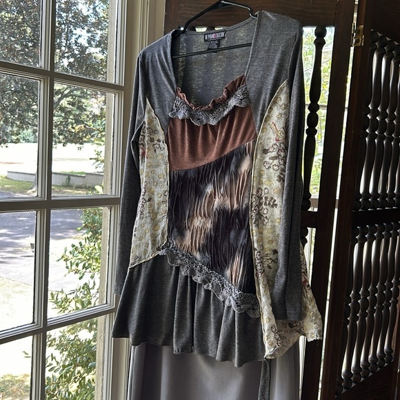 Belted Tunic Sweater Mini Dress Size Medium Free Shipping - Picture 5 of 9